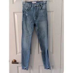 Zara vintage wash destroyed skinny jeans, size 4